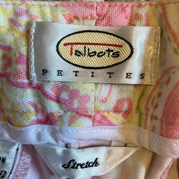 EUC Talbots Pink Paisley Pants Size: 14P - Picture 6 of 8